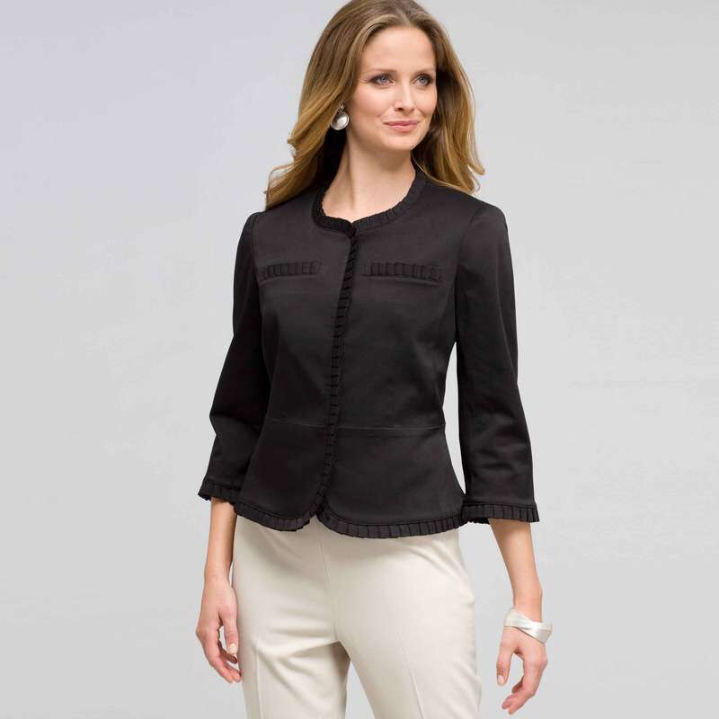 Ruffle Trim Jacket, , large