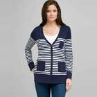 Navy and White Striped Cardigan, , small