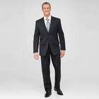 Charcoal Flat Front Athletic Fit Shadow Striped Wool Suit, , small