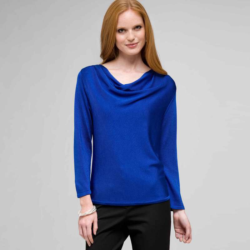 Draped Neck Top, , large