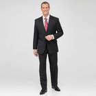Charcoal Single Pleat Wool Suit, , small