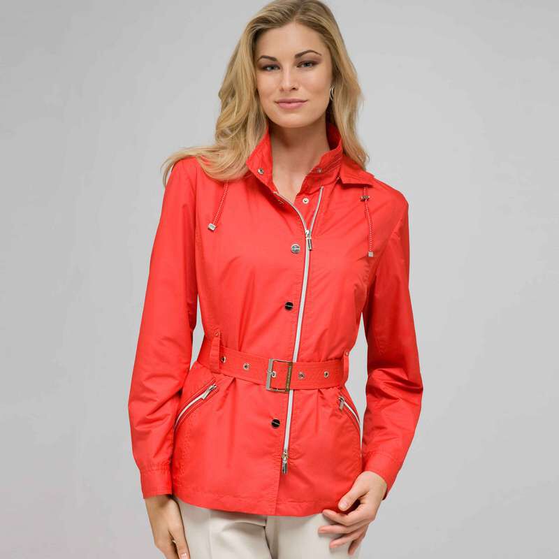 Belted Hooded Jacket, , large