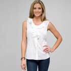 Sleeveless Ruffle Front Blouse, , small